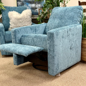 Blue Swivel Recliner