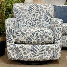 Load image into Gallery viewer, Blue Leaf Print Swivel Glider

