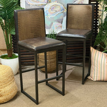 Load image into Gallery viewer, Set/2 Faux Leather Bar Stools
