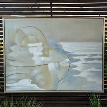 Load image into Gallery viewer, Blue/White/Beige Framed Abstract
