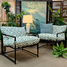 Load image into Gallery viewer, Turquoise &amp; White Accent Chair
