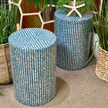 Load image into Gallery viewer, Blue  Round Capiz Table
