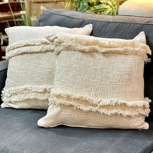 Ivory Fringe Pillow