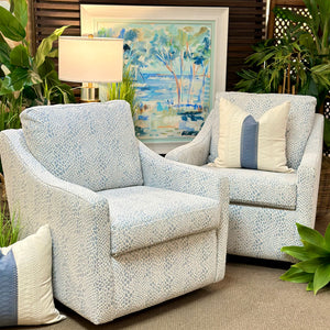 Blue & White Swivel Glider