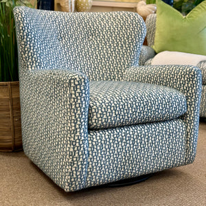 Blue & Ivory Swivel Glider