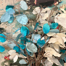 Load image into Gallery viewer, Blue Vase W/Faux Leaves
