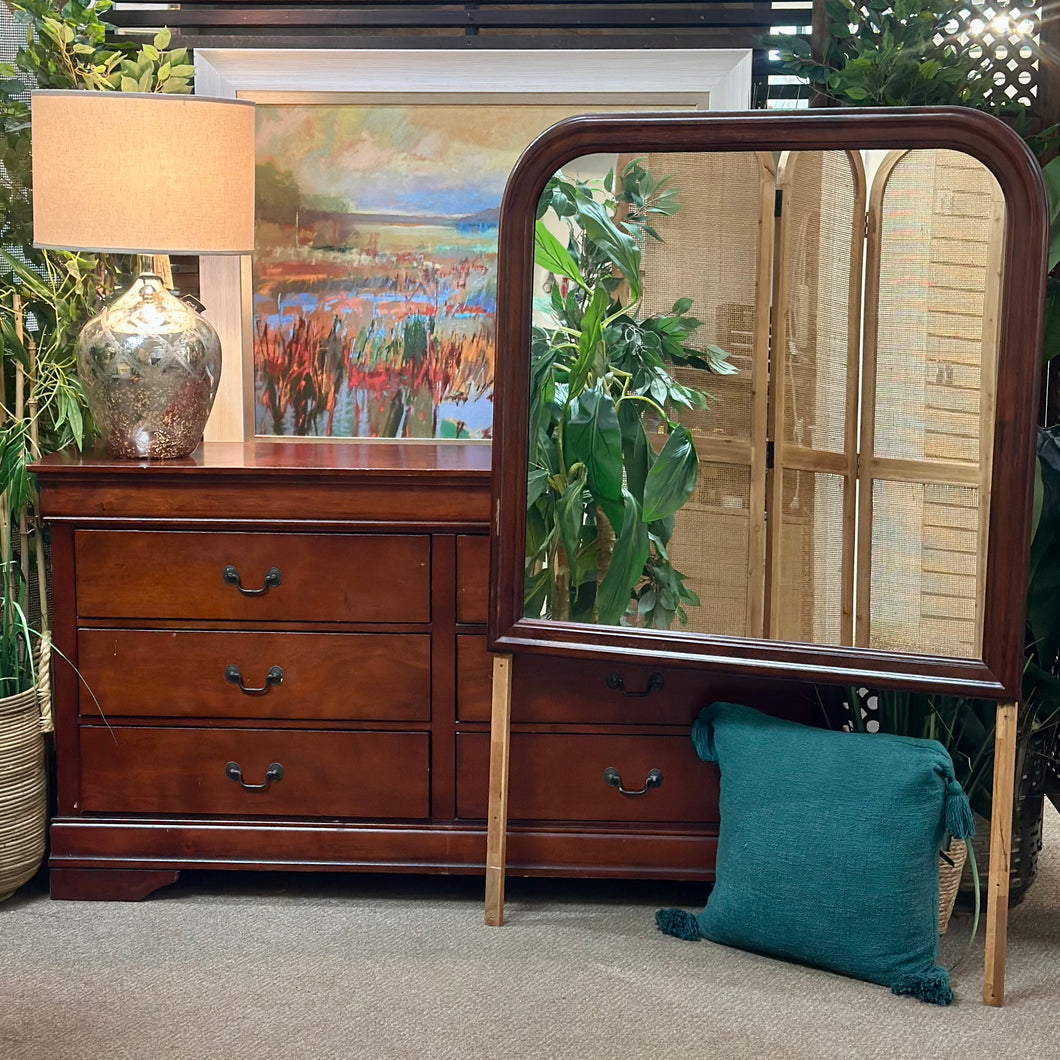 Cherry Dresser W/Mirror