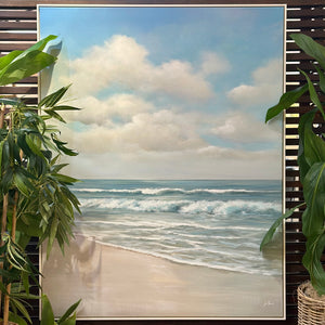 Gentle Waves Hand Embellished Art