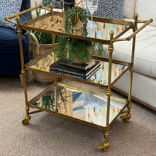Load image into Gallery viewer, Brass Metal Bar Cart
