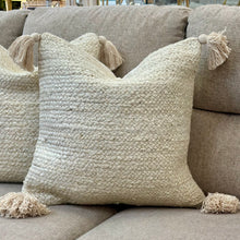 Load image into Gallery viewer, Jute W/Tassels Down Pillow
