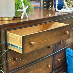 Wooden 6DRW Dresser w/ Mirror