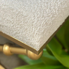 Load image into Gallery viewer, White Boucle/Gold Stool
