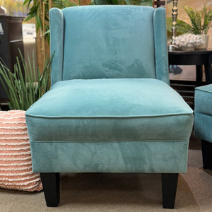 Haverty's Aqua Slipper Chair