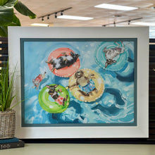 Load image into Gallery viewer, Dogs In Pool Giclee
