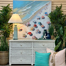 Load image into Gallery viewer, Glass Top Wicker Dresser
