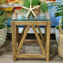 Load image into Gallery viewer, Wooden End Table w/ Glass Top
