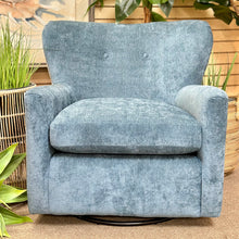 Load image into Gallery viewer, Blue Chenille Swivel Glider
