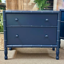 Load image into Gallery viewer, Navy Bamboo Look Nightstand
