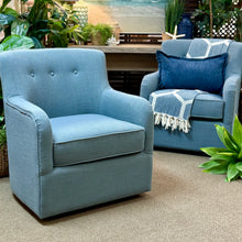 Load image into Gallery viewer, Powder Blue Swivel Chair
