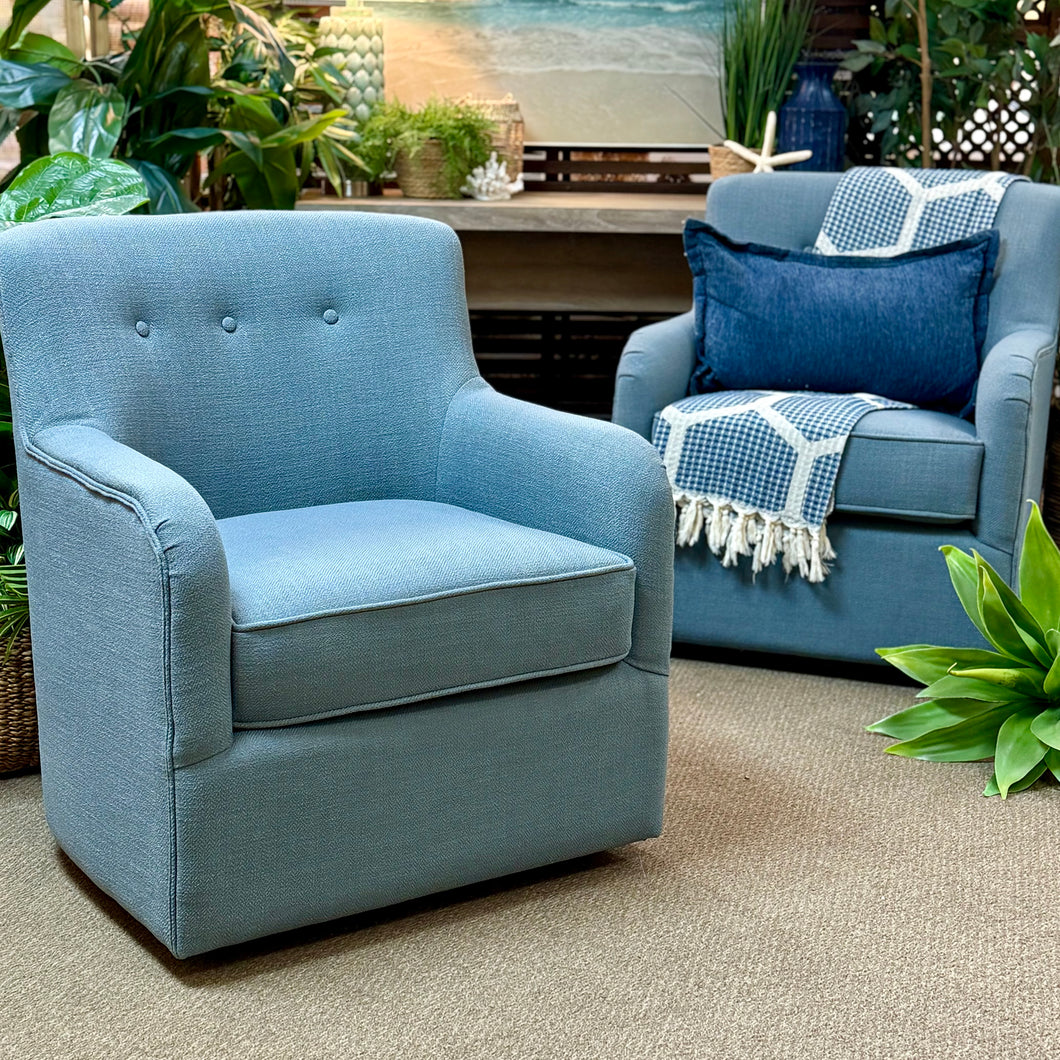 Powder Blue Swivel Chair