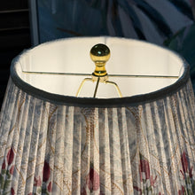 Load image into Gallery viewer, Navy Lamp W/Floral Shade
