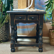 Load image into Gallery viewer, Black Distressed Side Table
