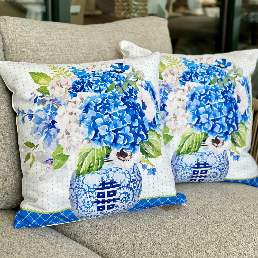 In/Outdoor Chinoiserie Pillow