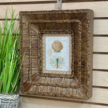 Load image into Gallery viewer, Woven Framed Scallop Art
