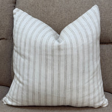 Load image into Gallery viewer, White/Taupe Striped Down Pillow
