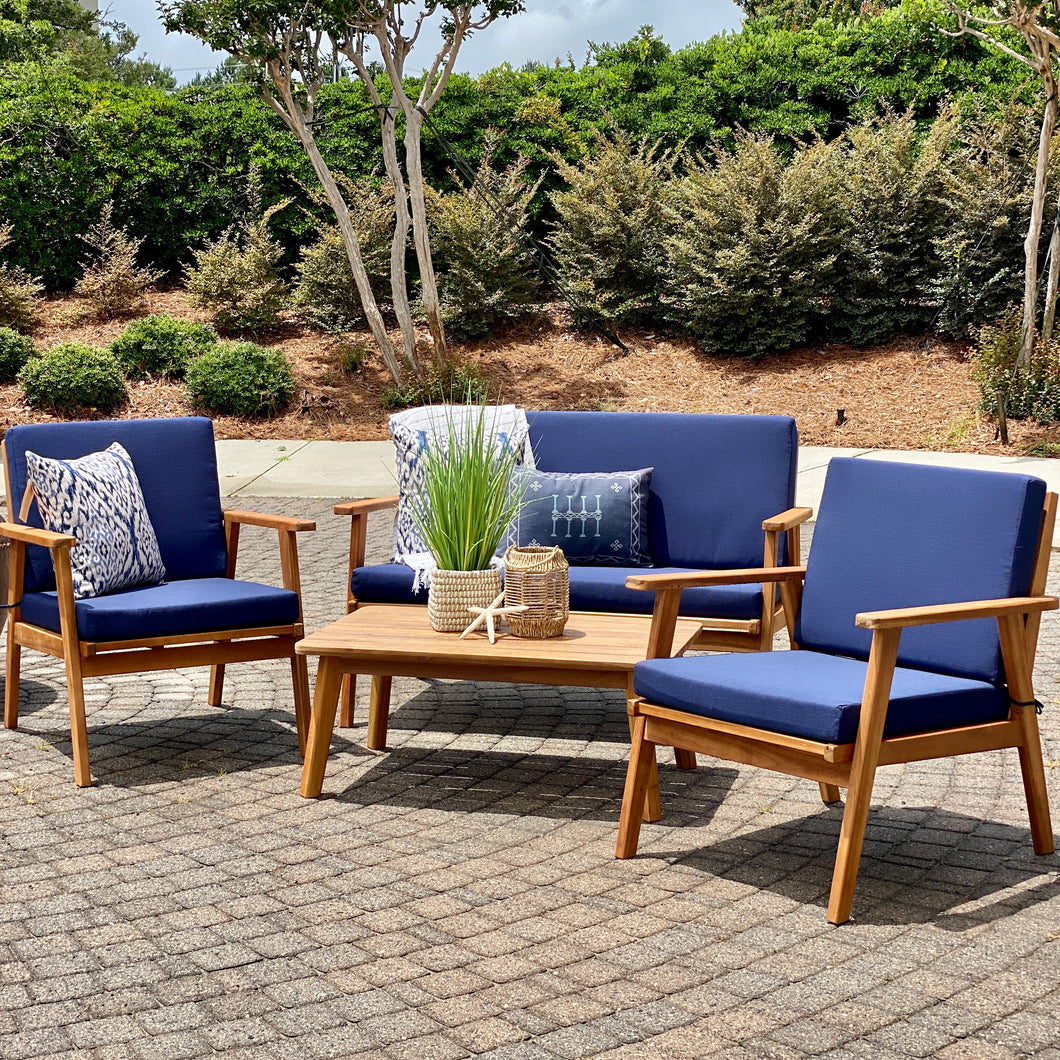 4PC Acacia Wood Patio Set