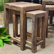 Load image into Gallery viewer, Set/2 Reclaimed Wood Nesting Tables
