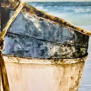 'Blue Striped Boat' Diptych
