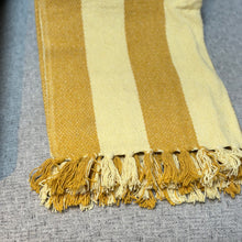 Load image into Gallery viewer, Mustard/Yellow Striped Throw
