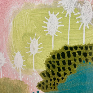 Pink/Green Abstract I Framed Art