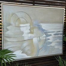Load image into Gallery viewer, Blue/White/Beige Framed Abstract
