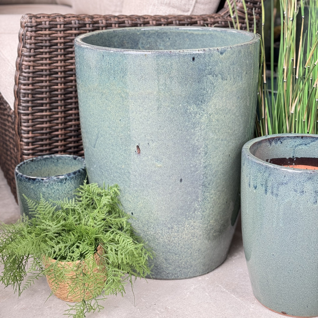 XL Blue/Green Ceramic Pot