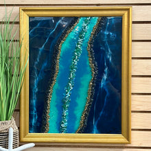 Load image into Gallery viewer, Gold Framed Resin Art
