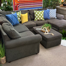Load image into Gallery viewer, 6PC Charcoal Grey Sectional W/Otto
