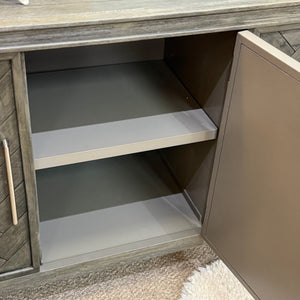 4DR Grey Chevron Cabinet