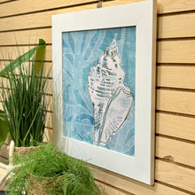 Load image into Gallery viewer, White Framed Aqua Shell
