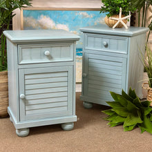 Load image into Gallery viewer, Powder Blue Shutter Nightstand
