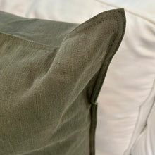 Load image into Gallery viewer, Olive Green Linen Pillow
