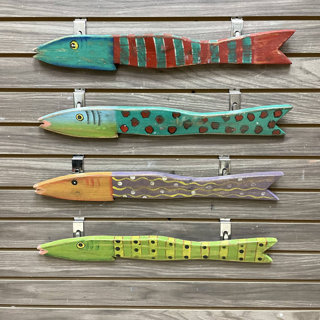 Set/4 Wooden Fish Art