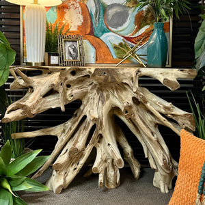 Natural Teak Root Console