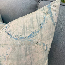 Load image into Gallery viewer, Aqua/White Geometric Down Pillow
