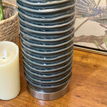 Load image into Gallery viewer, Dark Green Ribbed Lamp
