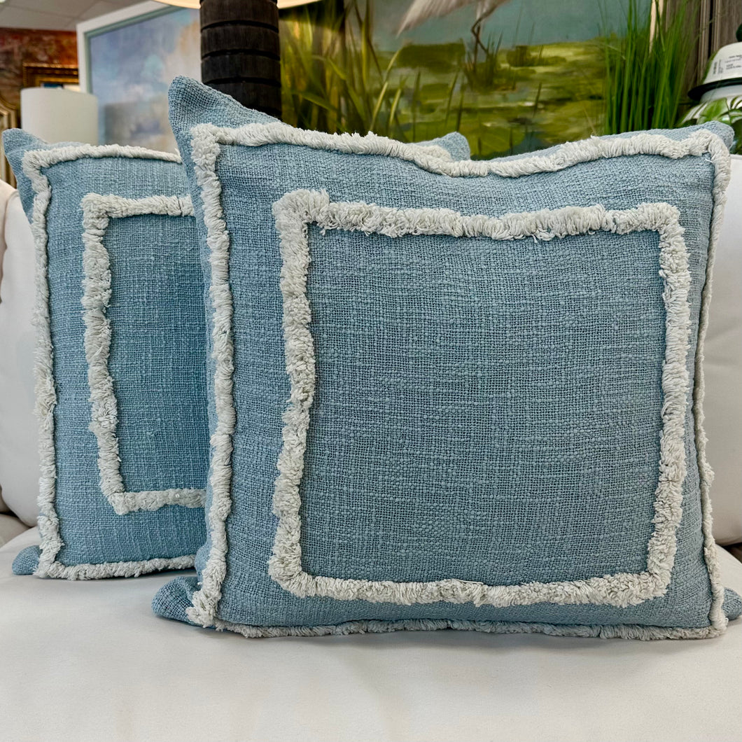 Sky Blue & White Pillow