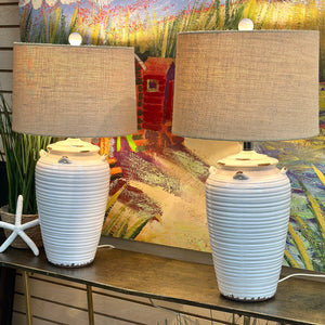 Ivory Ceramic Jar Lamp