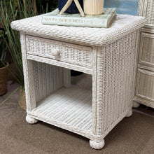 Load image into Gallery viewer, White Wicker Nightstand
