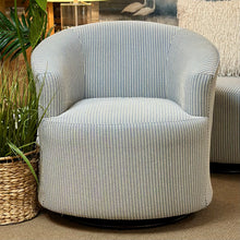 Load image into Gallery viewer, Blue Pinstripe Swivel Glider
